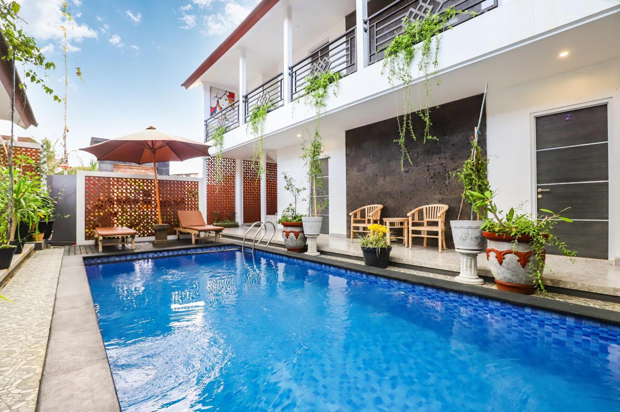 White Blue House 7 -Pvt Room, Shared Pool&Kitchen Ubud  Exterior photo