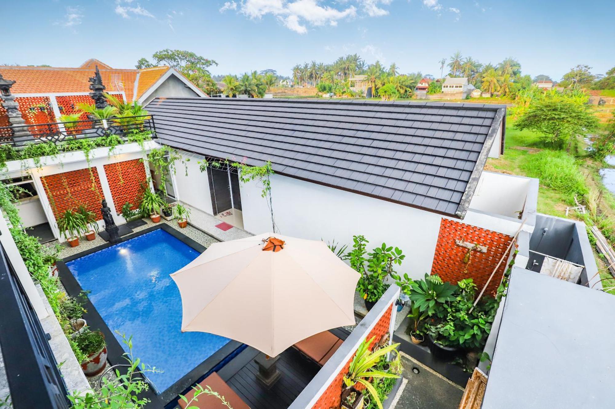 White Blue House 7 -Pvt Room, Shared Pool&Kitchen Ubud  Exterior photo